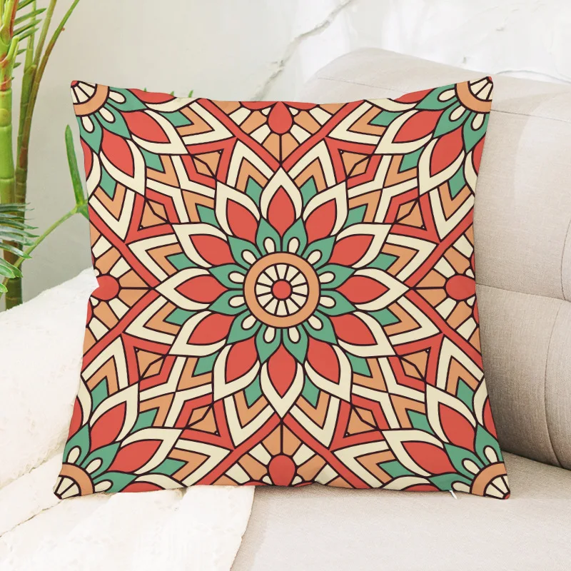 

45x45CM Cushion Cover Bohemian Printing Polyester Decorative Linen Pillowcase Home Accessories Sofa Pillow Case Car Decoration