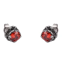 trendy stainless steel flower shape zircon stud earrings for women gift geometric ladies ear jewelry retro accessories pd0793