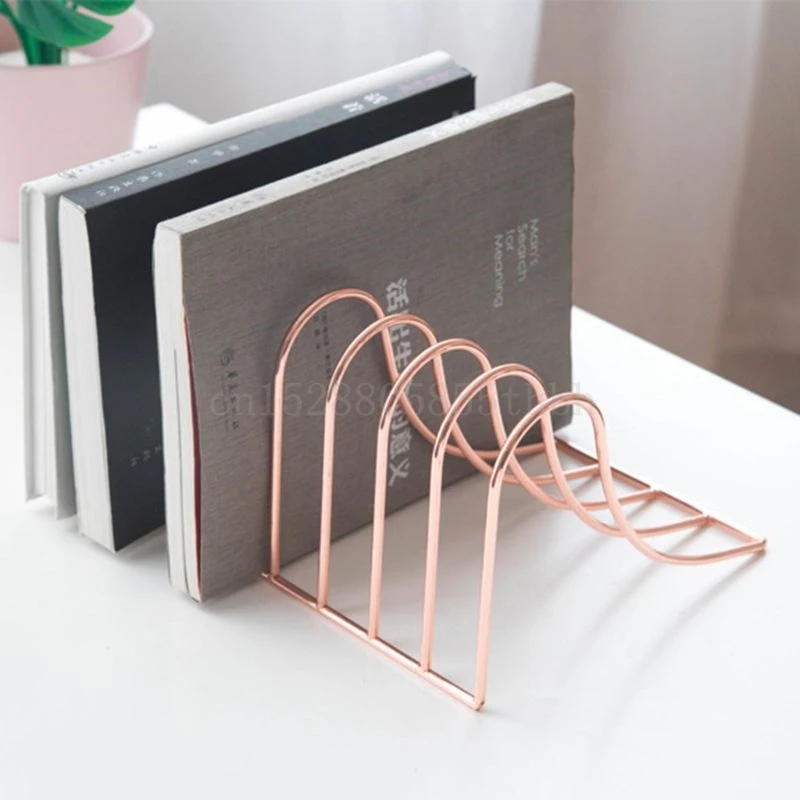 10 Grid File Storage Shelf Book Stand Bookend Nordic Wrought Iron Organizer Holder for Home Office | Канцтовары для офиса и