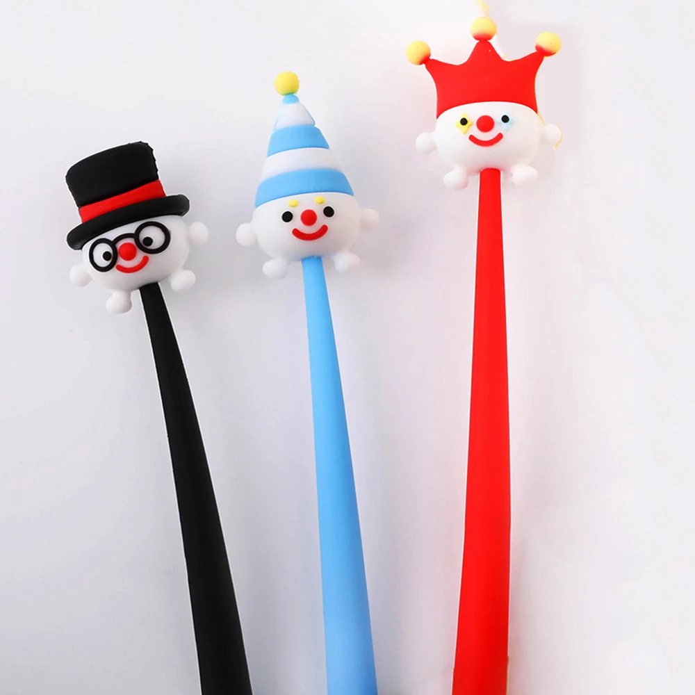 

12Pcs Japanese Funny School Pens Cool Clown Cute Kawaii Writing Blue Ink Ballpoint Rollerball Kawai Anime Kids Stationery Thing