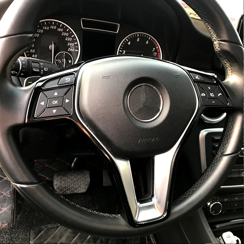 Автомобильная рамка рулевого колеса отделка крышки аксессуары для Mercedes Benz A B C E Cla