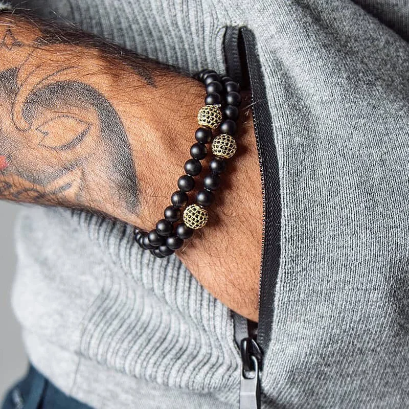 2020 классический мужской браслет с фианитами в виде диско шара модный матовый