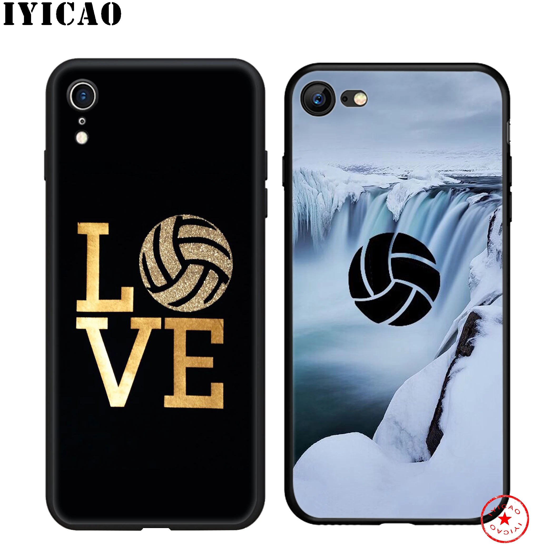 IYICAO Волейбольный мяч для игры в волейбол мягкий черный силиконовый чехол iPhone 11 Pro