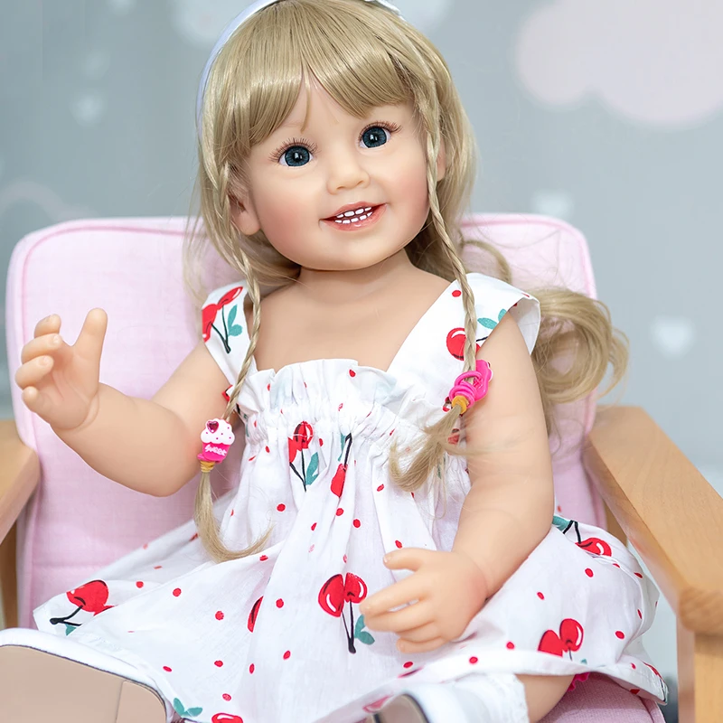 

55CM Real Size Bebe Doll Reborn Toddler Girl Princess Bath Toy Very Soft Full Body Silicone baby Doll Surprise Gift