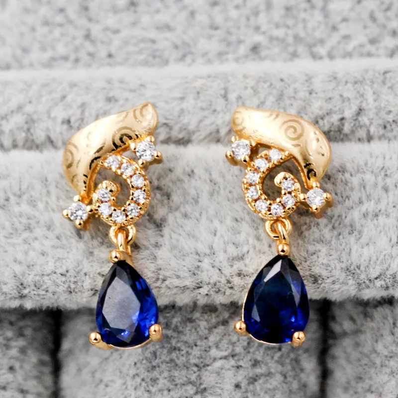 Богемные серьги для женщин с золотым покрытием и фианитами в богемном стиле