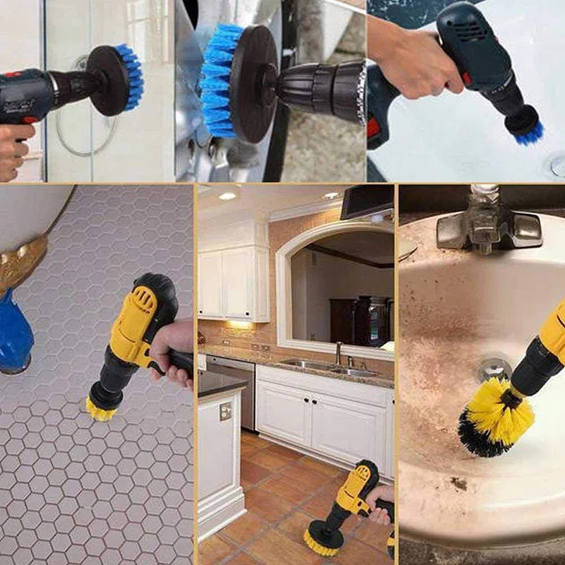 

3 Pcs Power Scrubber Drill Brush Attachment Set - Cleaning Supplies,All Purpose Drill Scrub Brushes For Bathroom, Floor, Tile, C