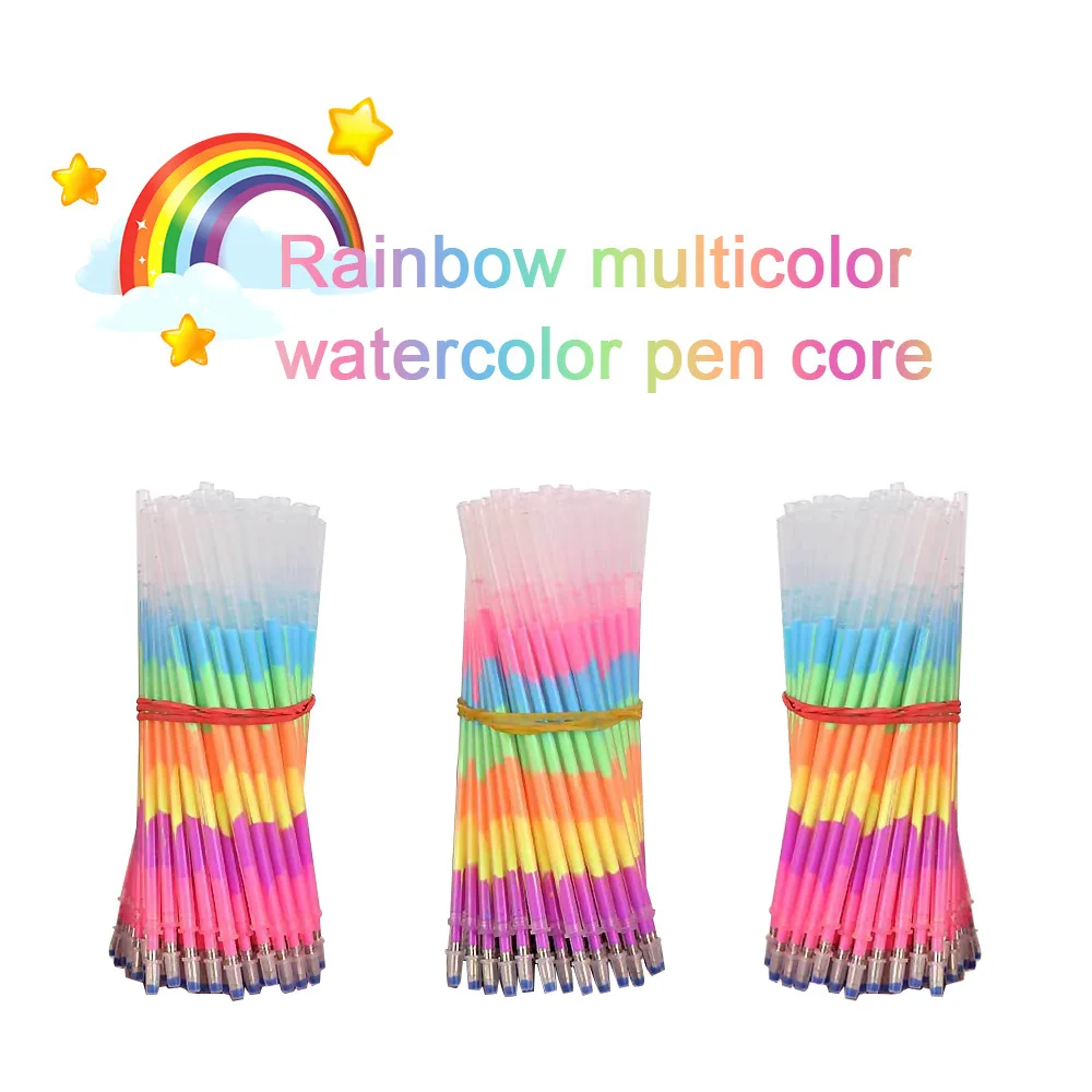 

6Pcs Pen Refills Multi-color Rainbow 0.5mm School Office Supplies Highlighter Pen Core