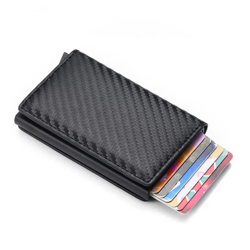Карбоновый Rfid держатель для карт мужские кошельки сумка денег Мужской винтажный