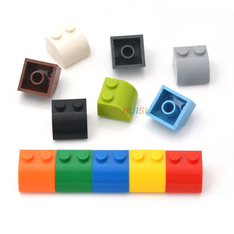 

Children Eudcational Learning Toys Plastic Blocks Parts Building Toys Bricks 2x2 With Curved Top Compatible with LEGOO 50pcs