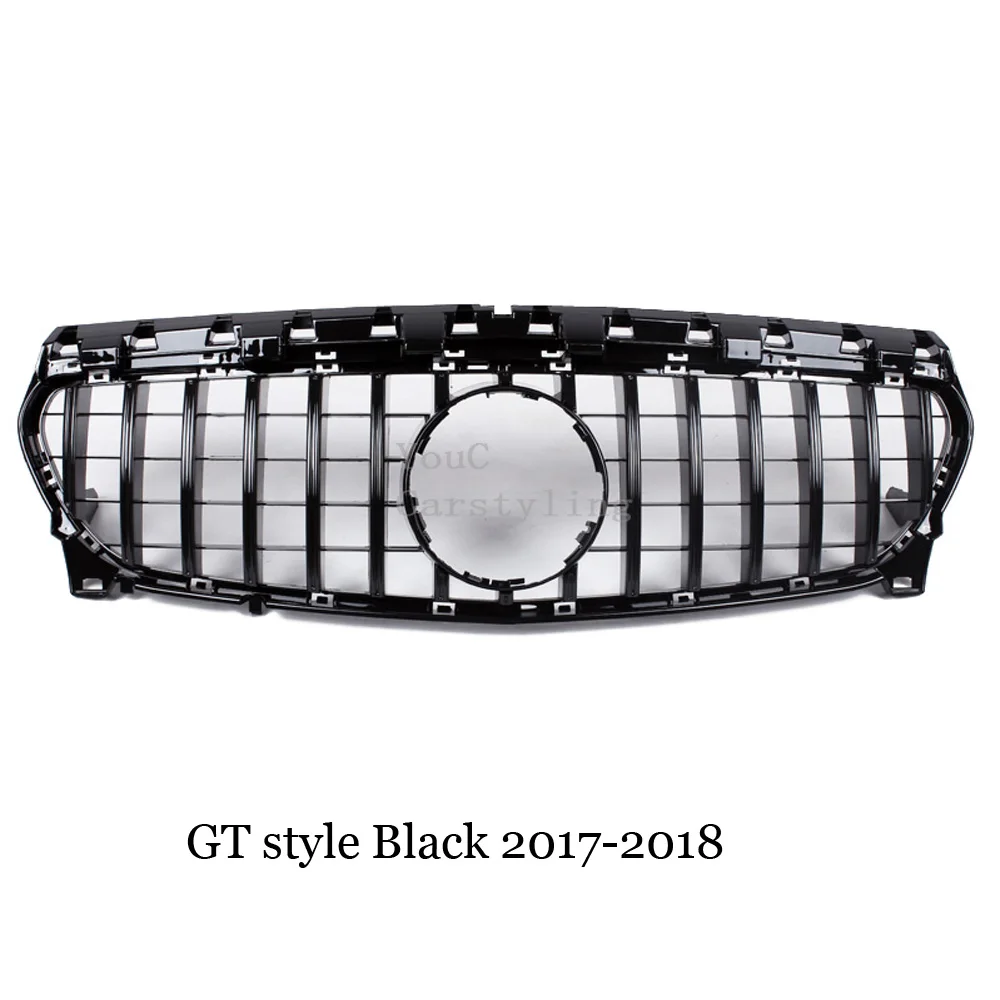 GT Black 2017-2018 W117 GT AMG Решетка переднего бампера алмазные решетки для Mercedes CLA класс C117 CLA180 CLA200 CLA250 CLA45 AMG гриль 2013 - Цвет: GT Black 2017-2018