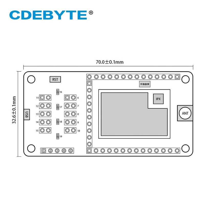 

E70-433TBL-01 Micro USB Test Board For CC1310 UART 433MHz 14dBm ModBus E70-433T14S Transceiver Module