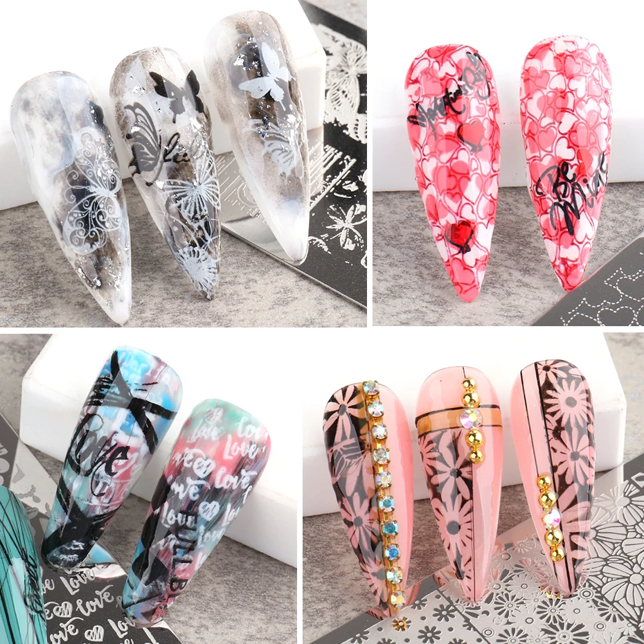 1 Набор пластина для стемпинга нейл-арта набор инструментов ногтей цветок Фрукты