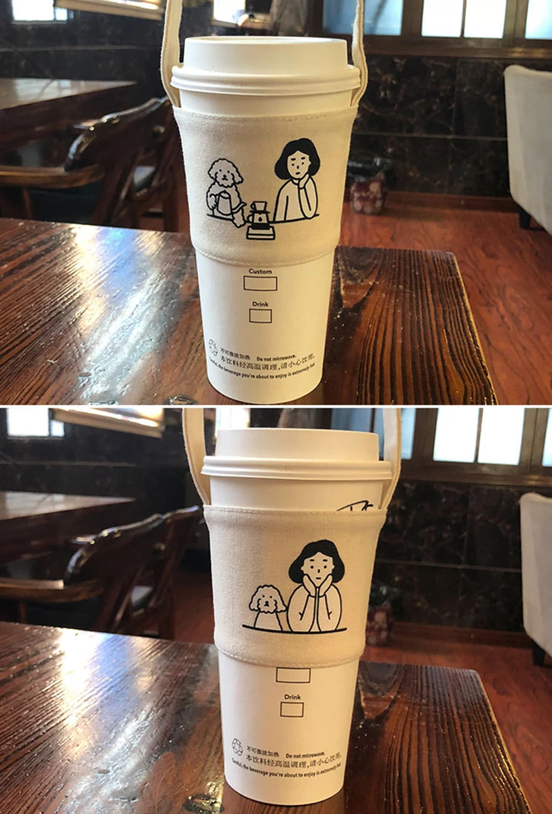 1 шт. сумка для напитков ручной защитный пакет чашки чехол бутылки с водой удобная