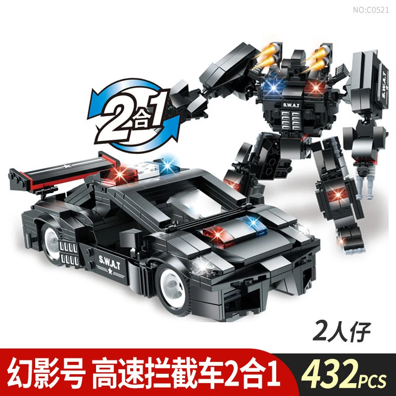 Строительные блоки спецназа SWAT полицейский участок автобус автомобиль вертолет