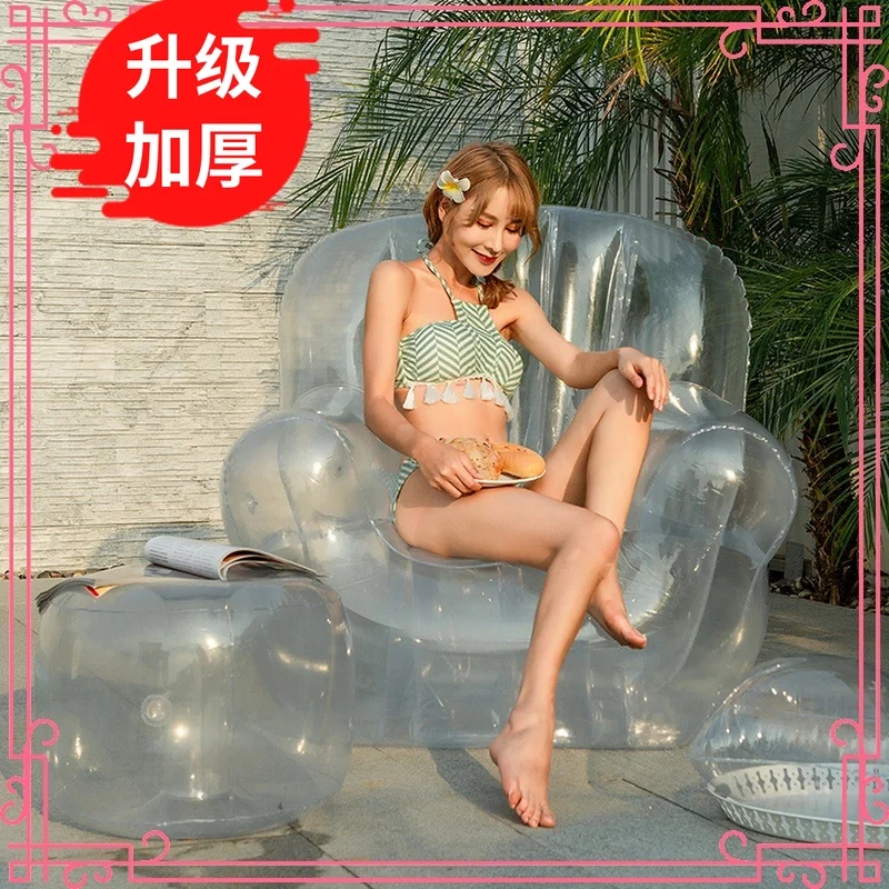 Надувной диван в стиле интернет знаменитостей прозрачный одинарный уличный