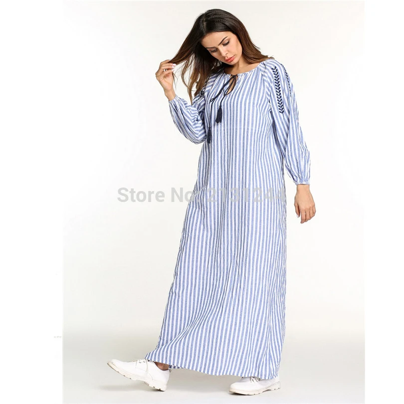 Женское повседневное свободное платье на шнуровке в этническом стиле с