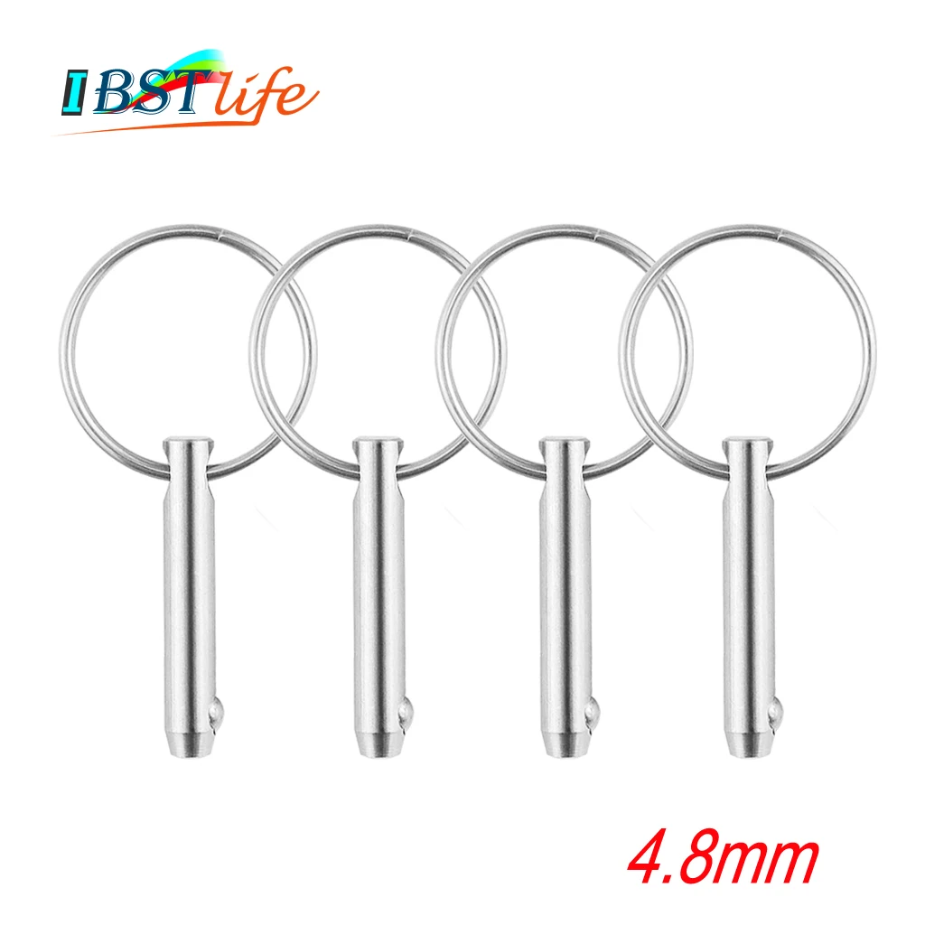 4PCS 4.8mm Marine Grade 316 Stainless Steel 3/16 inch Quick Release Ball Pin for Boat Bimini Top Deck Hinge Marine hard