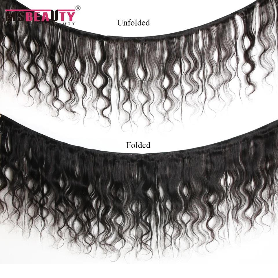 Indian Hair Body Wave Bundles Middle Ratio Natural Black Msbeauty Human Weave Remy Extension 1/3/4 PCS | Шиньоны и парики