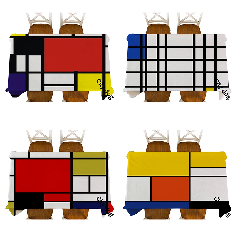 Декоративная скатерть в домашнем стиле с геометрическим узором