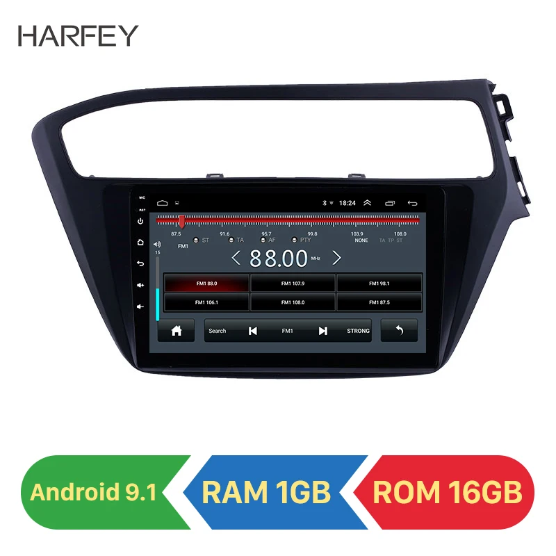 Автомагнитола Harfey Android 9 1 дюймов для 2018 2019 Hyundai i20 RHD сенсорный экран GPS навигация