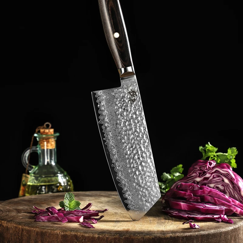 Кухонный нож Kyokuto 67-дюймовый резец из дамасской стали под золото 10 - купить по