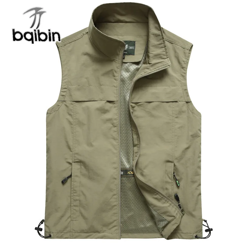 

Quick Drying Sleeveless Jacket Men Summer Outdoor Thin Mesh Photography Waistcoat Multi-pocket Mens Vests Chaleco Hombre M-5XL