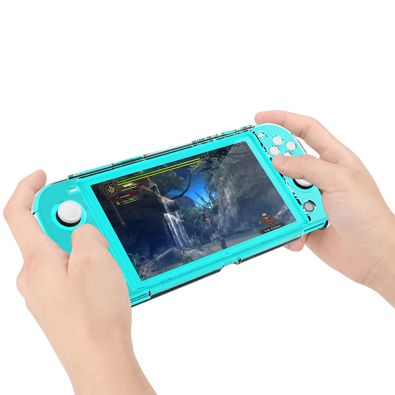 Мягкий чехол для NS Switch Lite защитный силиконовый из ТПУ прозрачный с защитой от