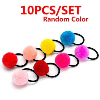 10pcs Style 10 Милые детские волосы для девочек, Бальные повязки на голову с бантиком, эластичная резинка для волос, резинка для конского хвоста, детские головные уборы, аксессуары для волос - Цвет: 10pcs Style 10