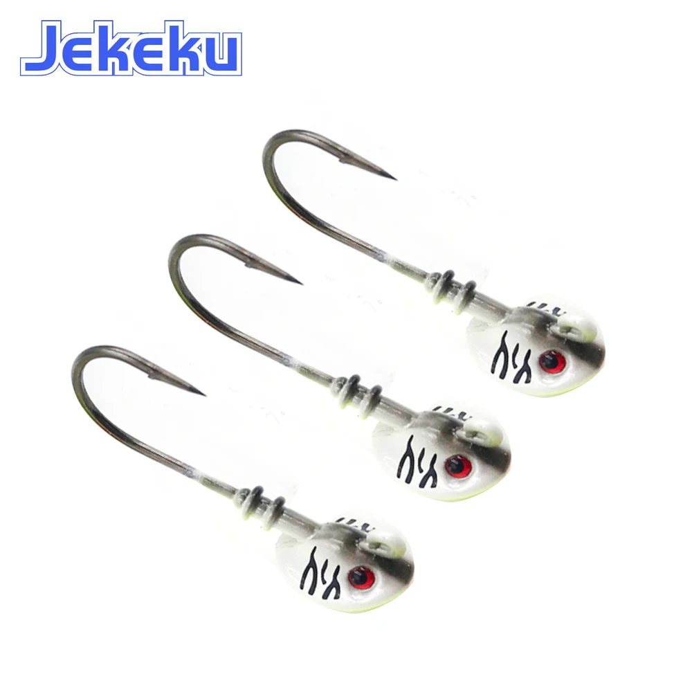 JEKEKU горячая распродажа 3 шт. открытые приманки из свинца искусственная голова 7 г