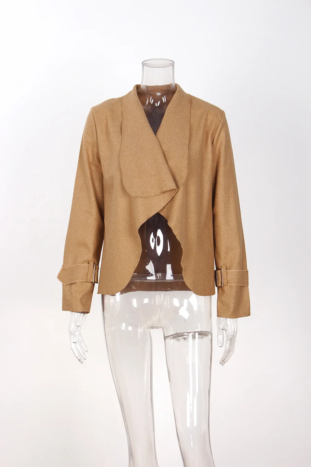 

2020 New Womens Spring Autumn Casual Jackets Ladies Front Stand Collar Long Sleeve Basic Jacket Coat Outwear