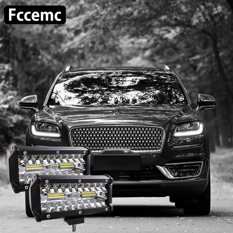 

12/24V 2PCS Car License Plate LED Round 7INCH Road Reverse Light Work Flood Driving Portable Spotlight Square Round For Lincoln