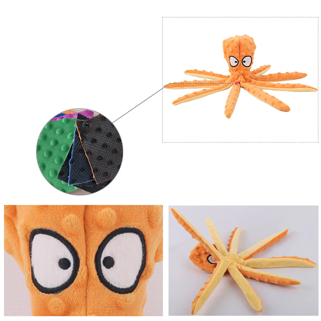 

1pc Hot Selling Octopus Dog Bite Toy Creative Fun Dog Puzzle Bite Resistant Vocal Toy Octopus Dog Teething Toy Cat Supplies