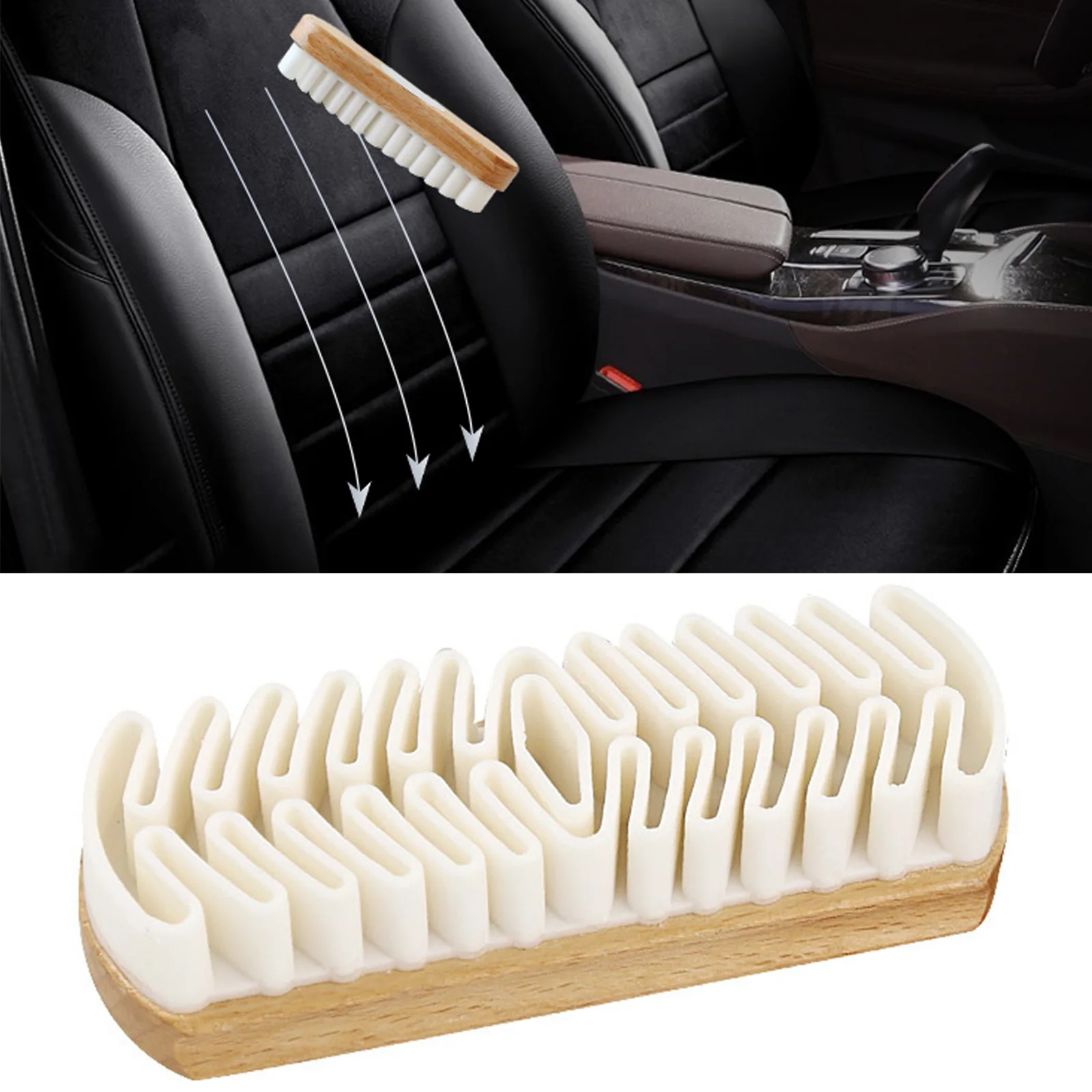 

Car Interior Parts Cleaner Brush Alcantara Suede Deerskin Plush Fabrics Beauty Care Brush Detailing Car Upholstery Clean Tool
