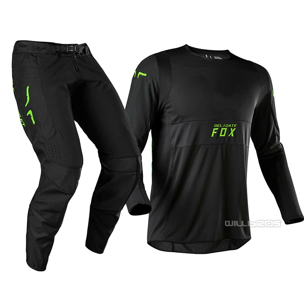 Naughty FOX MX ATV 360 Flex Air Black Jersey Pant для мотокросса MX SX внедорожный Dirt Bike Racing gear Combo
