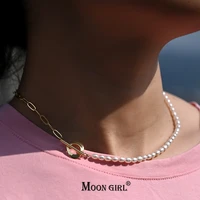 freshwater pearl necklace heart clasp gold plated copper chain choker for women fashion jewelry boho streetwear collier femme