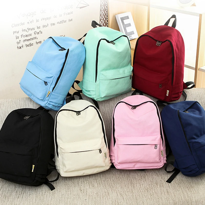 Модный холщовый однотонный рюкзак для девочек подростков Женский Лучший женский