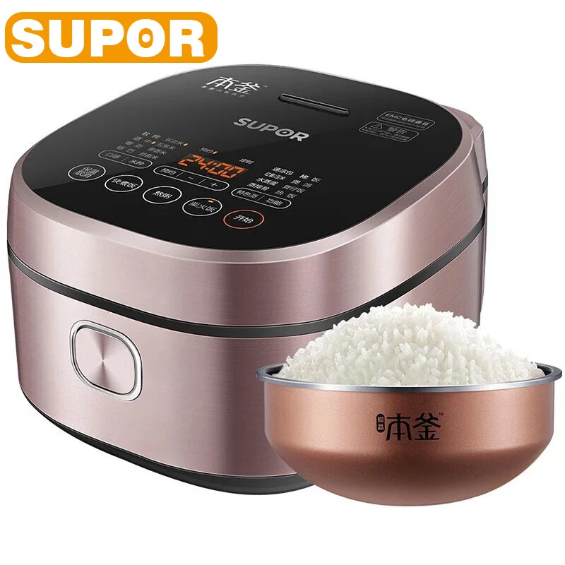 

SUPOR Rice Cooker 4L Capacity Multifunctional Smart Rice Cooker 304 Stainless Steel Steaming Grid Metal Drawing Body Rice Cooker