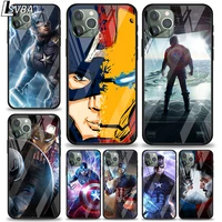 marvel avengers captain america super hero for apple iphone 12 11 xs pro max mini xr x 8 7 6s 6 plus tempered glass phone case