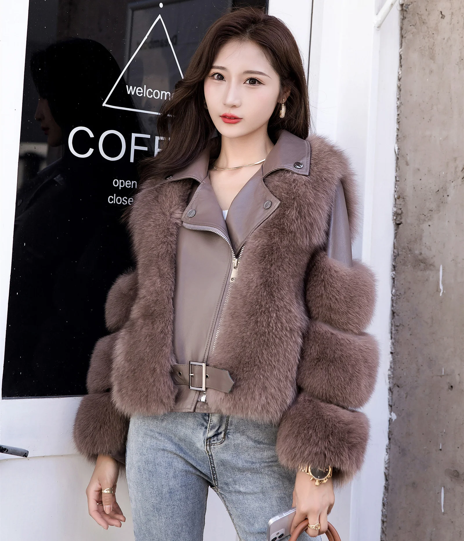 Raccoon fur woven Braided strip vest ladies winter warm fur coat waistcoat vest short autumn waistcoat real animal fur