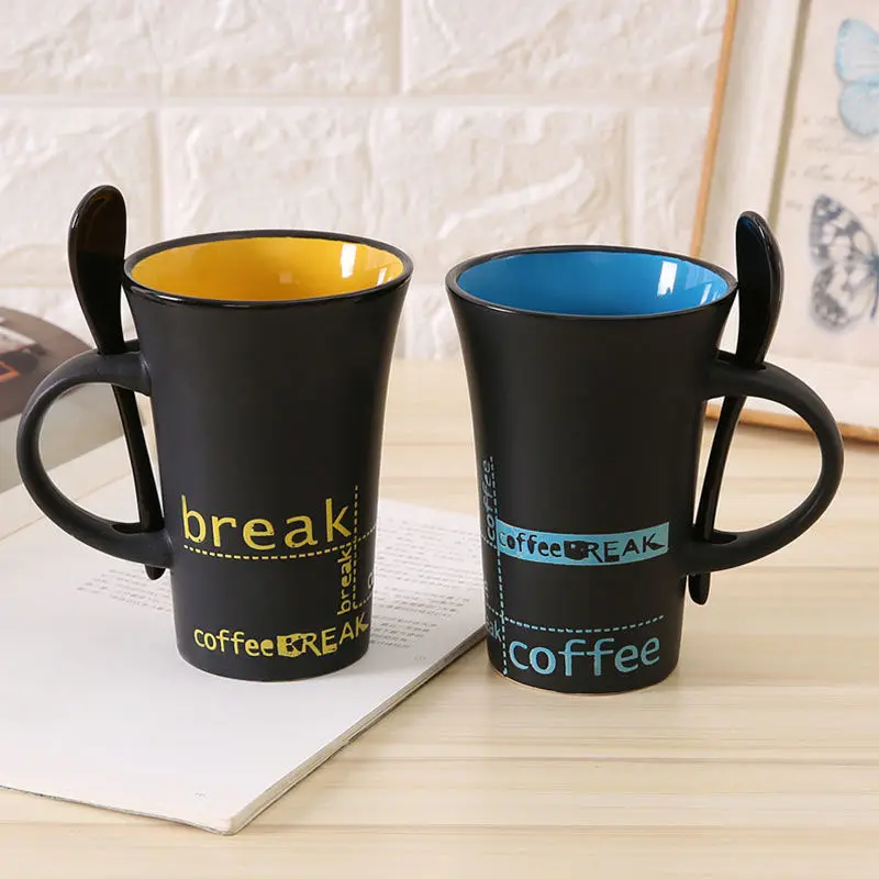 Креативная керамическая чашка большая емкость кружка для воды простая пара