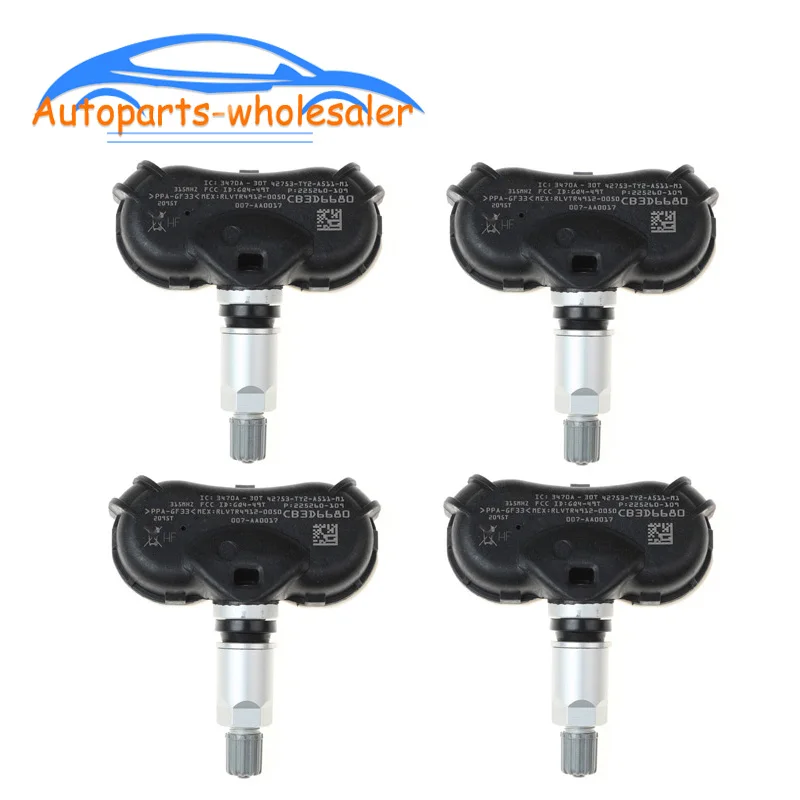 Автомобильные аксессуары, датчик давления в шинах TPMS 4 шт./лот, 315 МГц, 42753-TY2-A51, 42753TY2A51, для Honda 2009-2013 A ura TL ZDX 2AX RLX