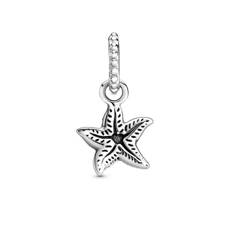 CodeMonkey 100% Real 925 Sterling Silver Tropical Starfish Charms Beads Fit Original Bracelet &amp Dangle Pendant Jewelry CMS1558 |