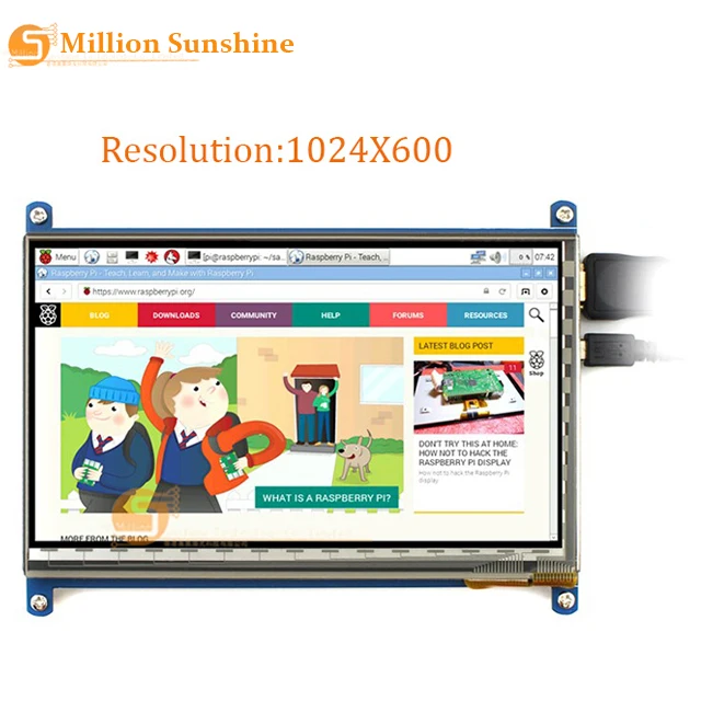 7 дюймов Raspberry pi 2/3 ЖК дисплей сенсорный экран 1024X600 HDMI LCD (B) Бесплатная доставка|lcd