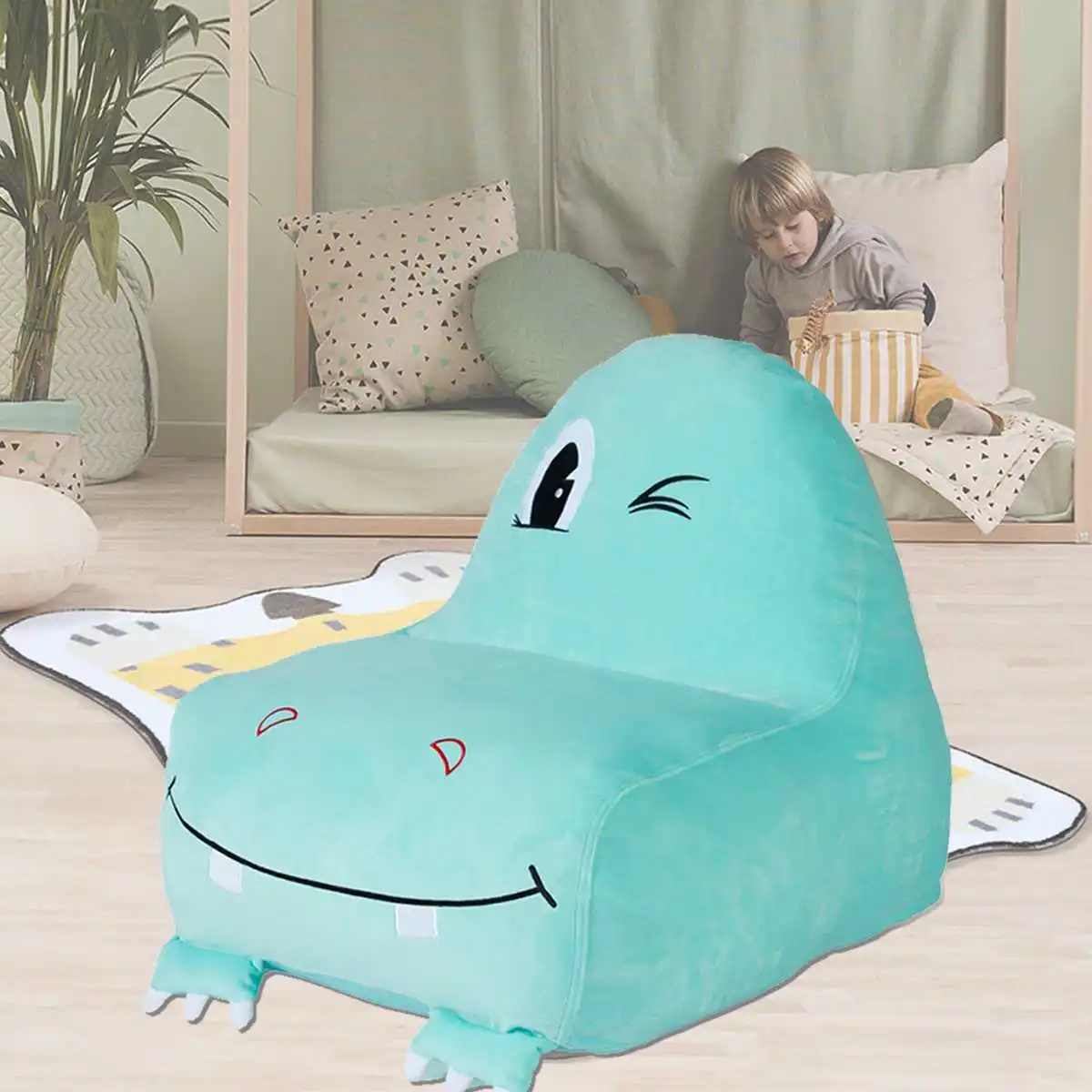 

NEW Baby Bean Bag Chair Hippo Bean Bag Kids Sofa Baby Sofa Seat Chair Home Furniture Living Room Lazy Sofa Chair