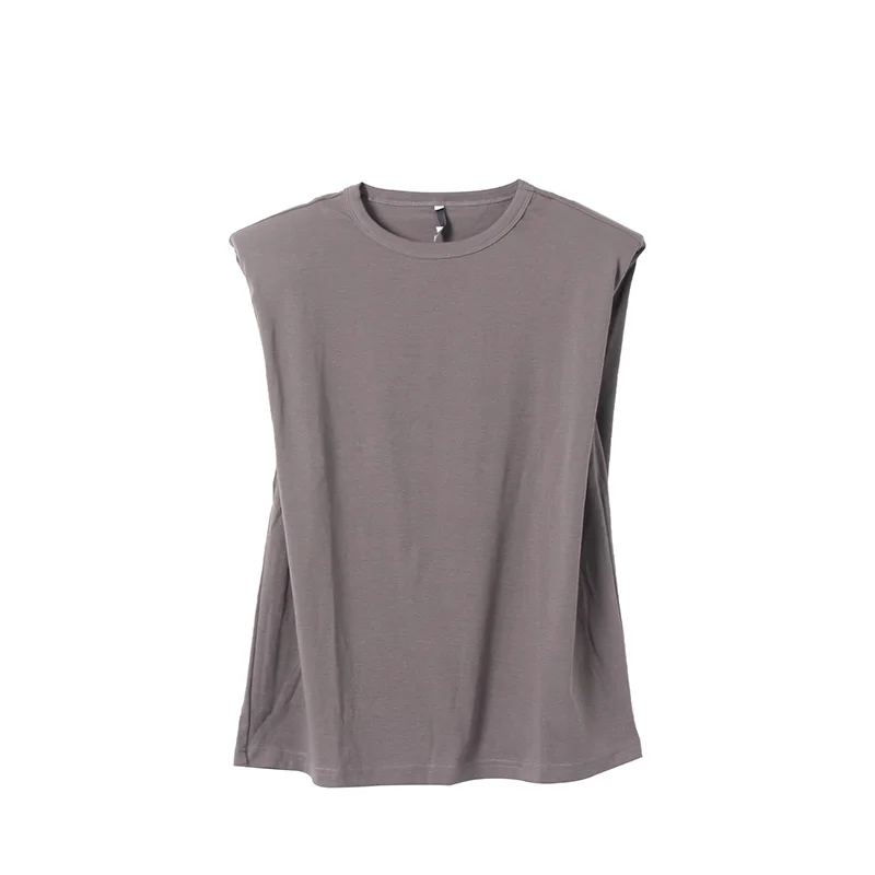 

Unicorn Time-limited Top Cotton Regular Broadcloth O-neck Kpop Women's T-shirt 2020 Summer Sleeveless Solid Color Loose