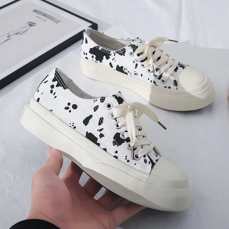 

Кеды женские на платформе, коровья кожа, Ретро стиль, парусиновая обувь, осень Женская обувь