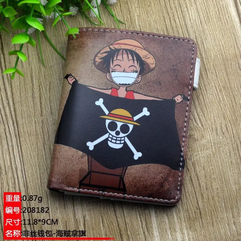 

Anime One Piece Wallet Monkey D. Luffy PU Short Coin Purse Wanted Luffy Wallet