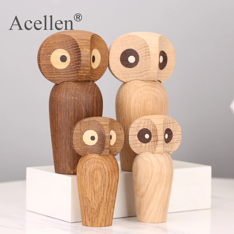 Домашний декор деревянная миниатюрная фигурка Сова Детская Спальня украшение