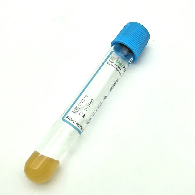 Стерильный вакуумный тюбик для забора крови 8 мл контейнер с цитратом натрия и