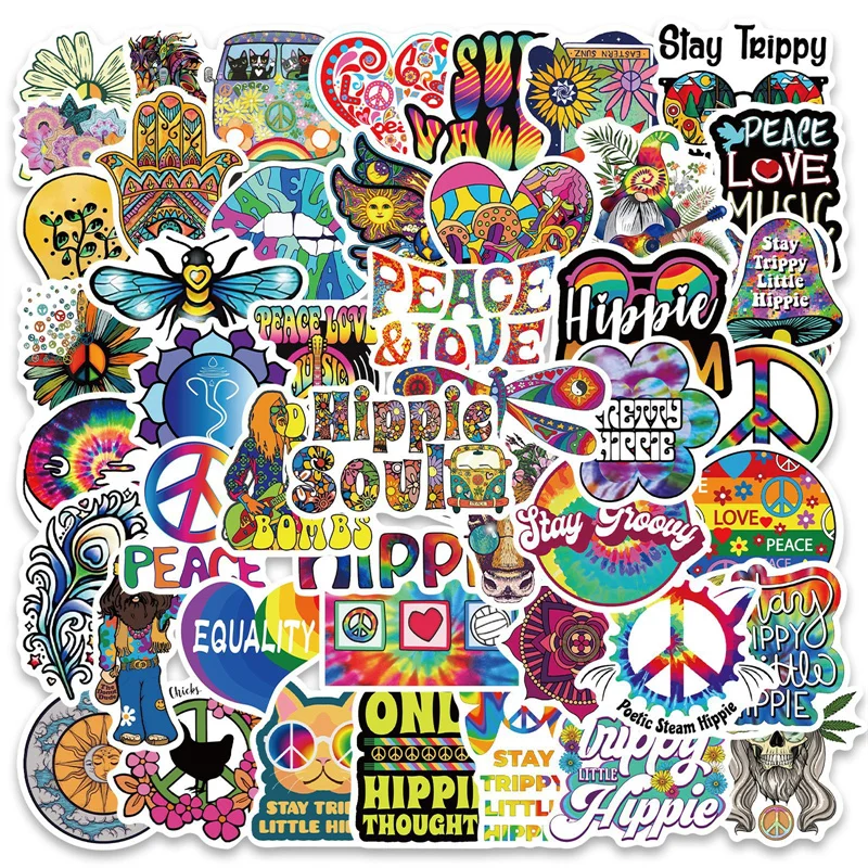 

10/30/50PCS New Cartoon Cute Hippie Graffiti Stickers for Laptop Skateboard Luggage Motorcycle Fridge Waterproof Anime Decal Toy